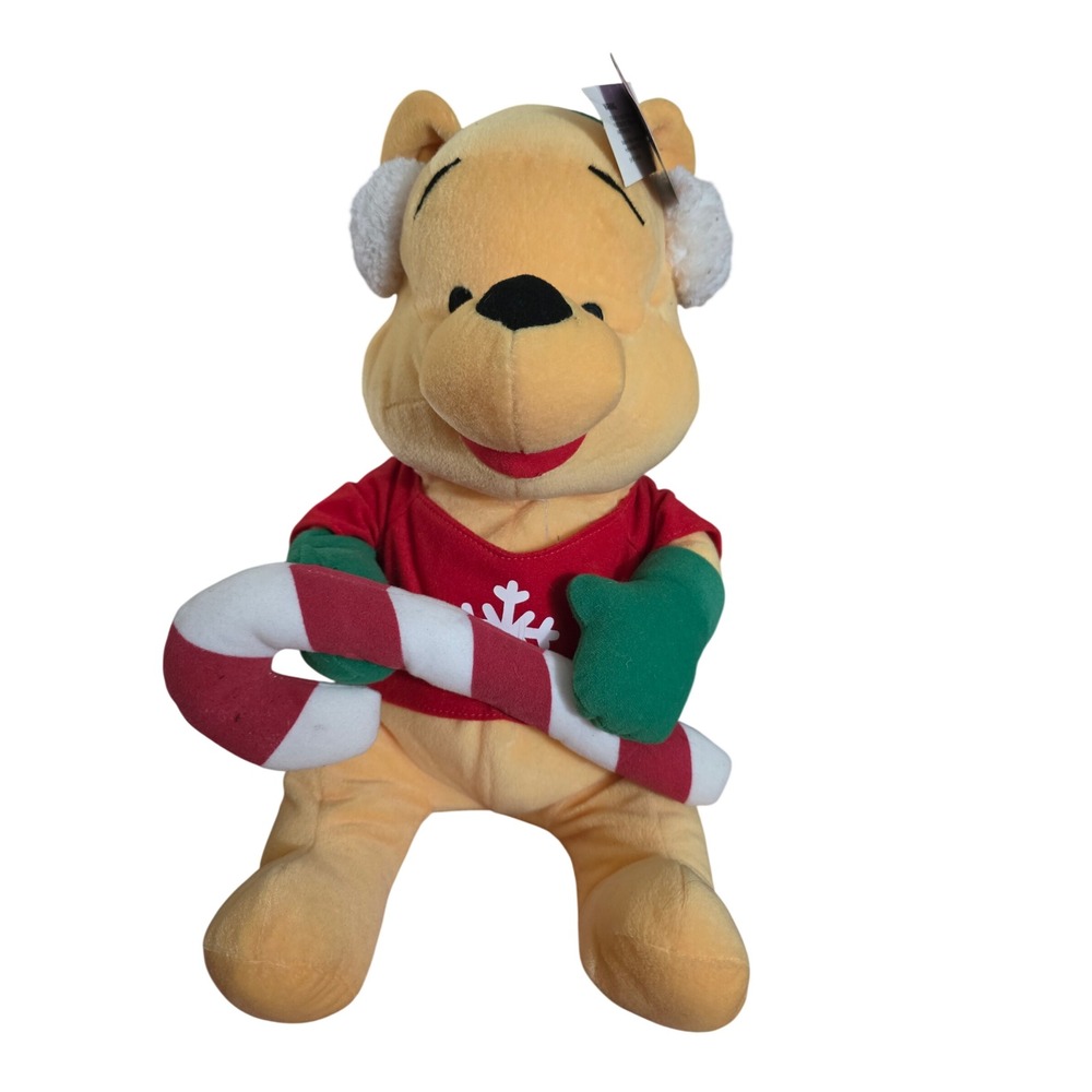 Disney Winnie the Pooh Holiday Plush Candy Cane Earmuffs 93565 Christmas Toy